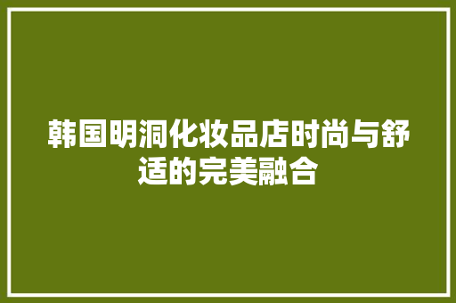 韩国明洞化妆品店时尚与舒适的完美融合