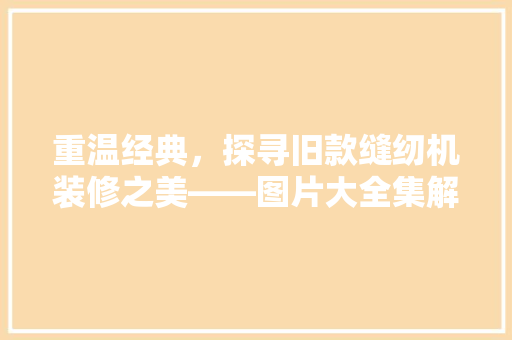 重温经典，探寻旧款缝纫机装修之美——图片大全集解读