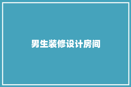 男生装修设计房间