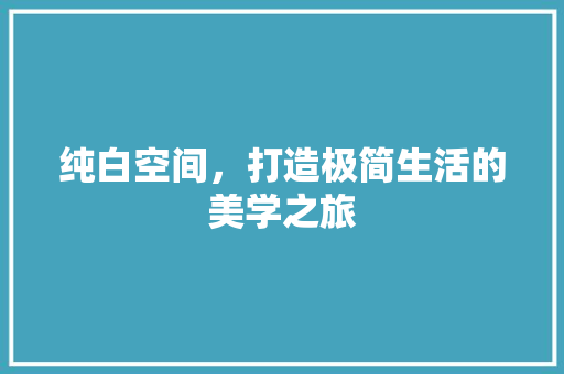 纯白空间，打造极简生活的美学之旅