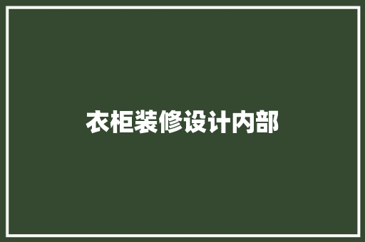 衣柜装修设计内部