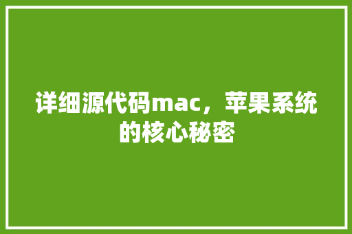 详细源代码mac，苹果系统的核心秘密