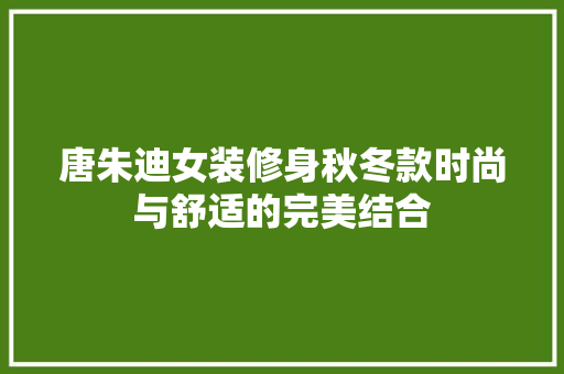 唐朱迪女装修身秋冬款时尚与舒适的完美结合
