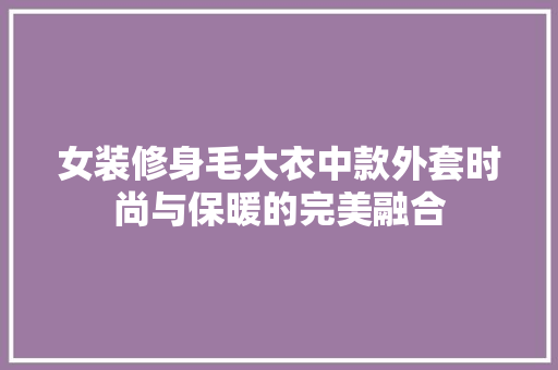女装修身毛大衣中款外套时尚与保暖的完美融合