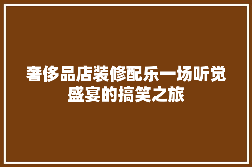 奢侈品店装修配乐一场听觉盛宴的搞笑之旅