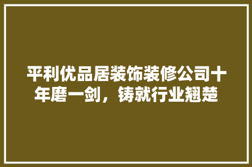平利优品居装饰装修公司十年磨一剑，铸就行业翘楚