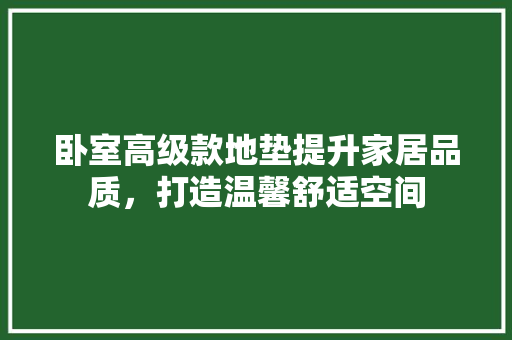 卧室高级款地垫提升家居品质，打造温馨舒适空间