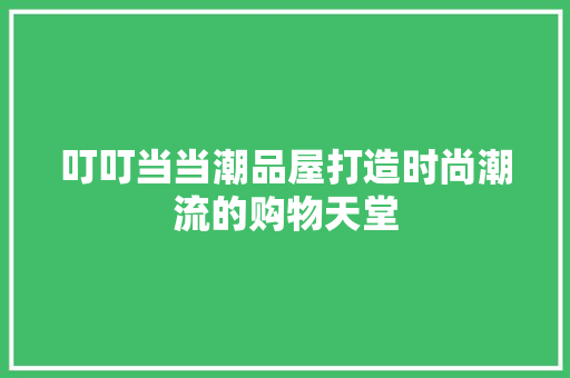 叮叮当当潮品屋打造时尚潮流的购物天堂