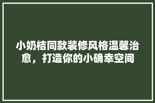 小奶桔同款装修风格温馨治愈，打造你的小确幸空间