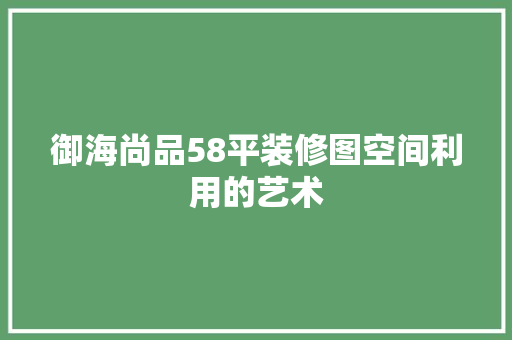御海尚品58平装修图空间利用的艺术