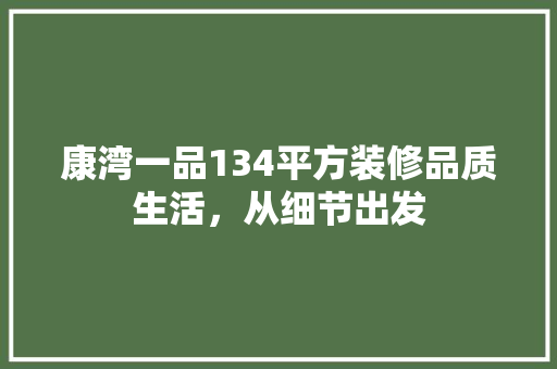 康湾一品134平方装修品质生活，从细节出发