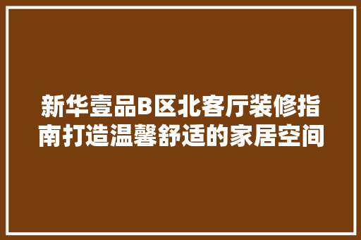 新华壹品B区北客厅装修指南打造温馨舒适的家居空间