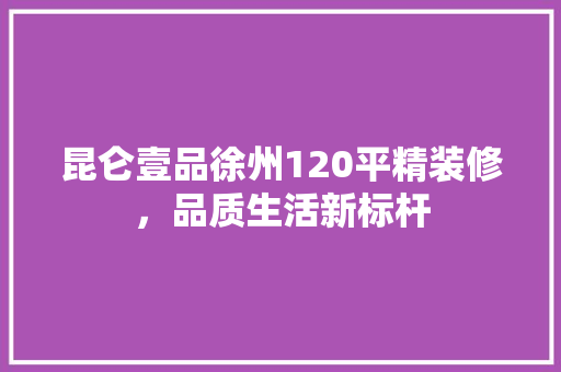 昆仑壹品徐州120平精装修，品质生活新标杆