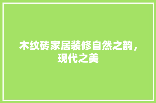 木纹砖家居装修自然之韵，现代之美