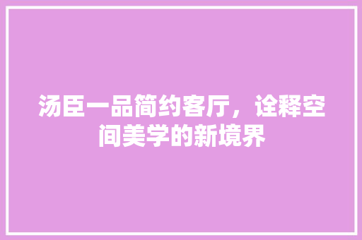 汤臣一品简约客厅，诠释空间美学的新境界