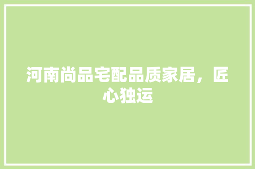河南尚品宅配品质家居，匠心独运