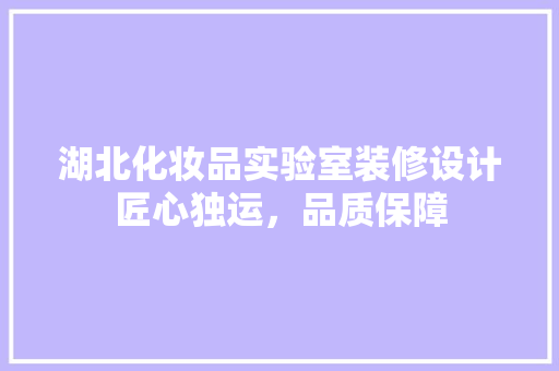 湖北化妆品实验室装修设计匠心独运，品质保障