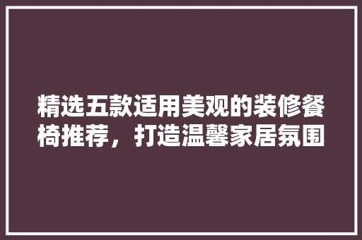 精选五款适用美观的装修餐椅推荐，打造温馨家居氛围