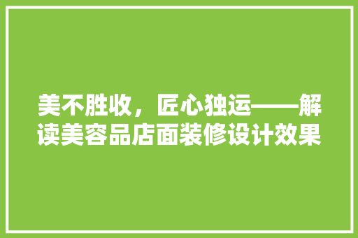 美不胜收，匠心独运——解读美容品店面装修设计效果图背后的美学智慧