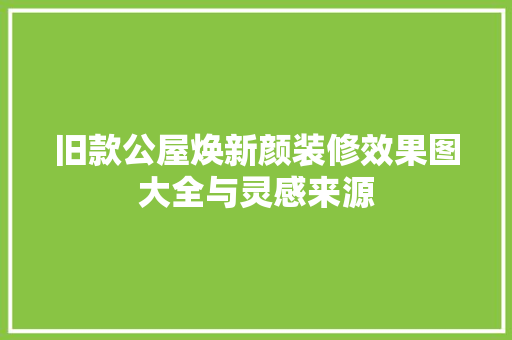 旧款公屋焕新颜装修效果图大全与灵感来源