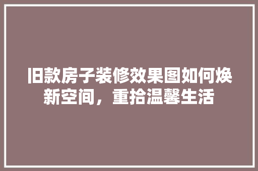 旧款房子装修效果图如何焕新空间，重拾温馨生活