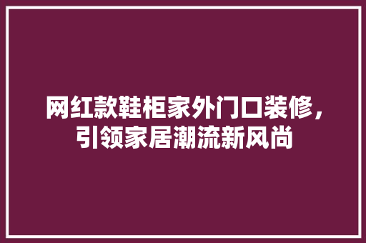 网红款鞋柜家外门口装修，引领家居潮流新风尚