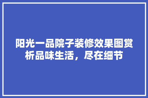 阳光一品院子装修效果图赏析品味生活，尽在细节