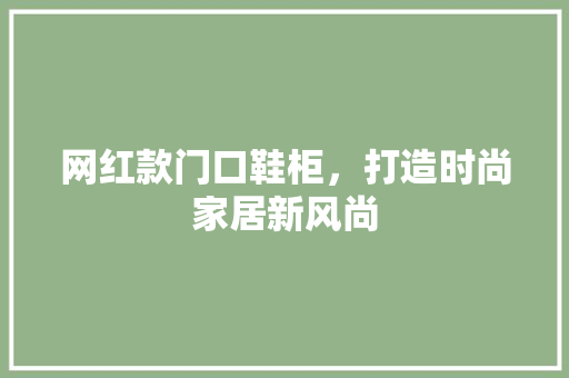 网红款门口鞋柜，打造时尚家居新风尚