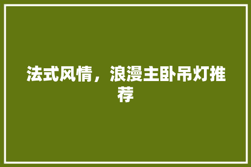 法式风情，浪漫主卧吊灯推荐  第1张