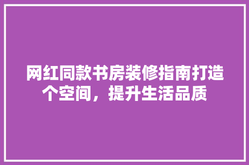 网红同款书房装修指南打造个空间，提升生活品质