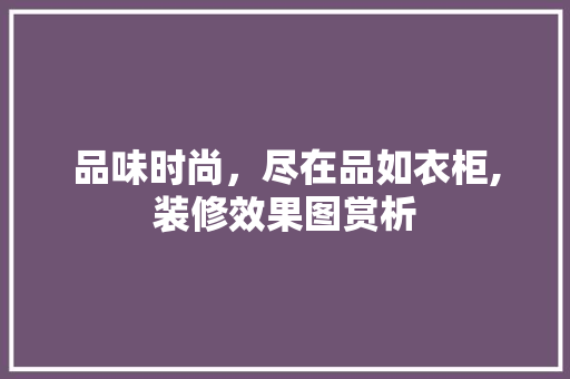 品味时尚，尽在品如衣柜,装修效果图赏析