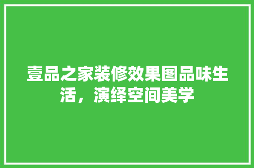 壹品之家装修效果图品味生活，演绎空间美学