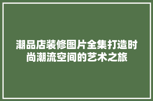 潮品店装修图片全集打造时尚潮流空间的艺术之旅