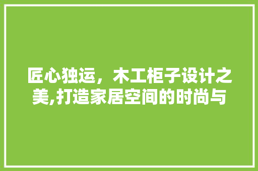 匠心独运，木工柜子设计之美,打造家居空间的时尚与适用并存