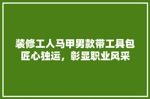 装修工人马甲男款带工具包匠心独运，彰显职业风采