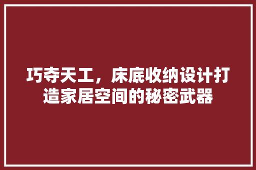 巧夺天工，床底收纳设计打造家居空间的秘密武器