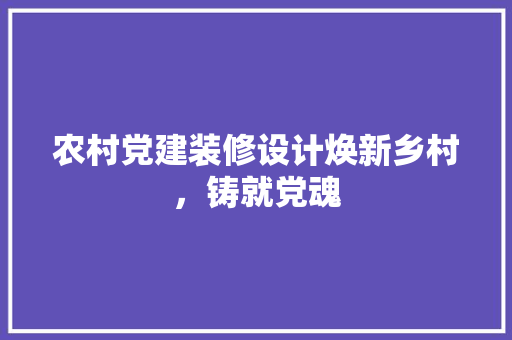 农村党建装修设计焕新乡村，铸就党魂
