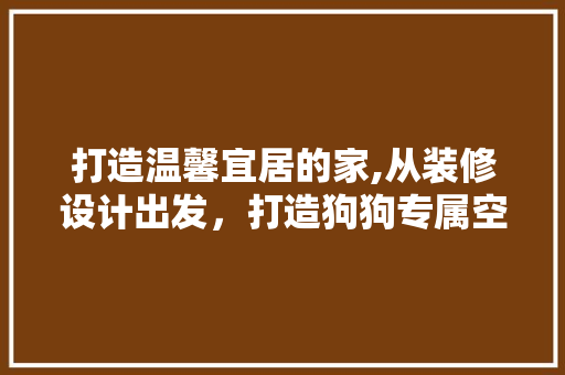 打造温馨宜居的家,从装修设计出发，打造狗狗专属空间